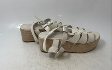 Load image into Gallery viewer, Marc Fisher Womens Jenila White Brown Buckle Platform Espadrille Sandals Size 8
