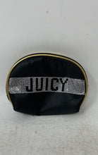 Load image into Gallery viewer, Juicy Couture Womens Black Silver Gold Rhinestone Zipper Makeup Bag
