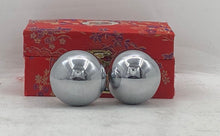 Load image into Gallery viewer, Silver Tone Chinese Hand Therapy Exercise Stress Relief Baoding Balls
