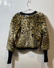 Load image into Gallery viewer, Michael Kors Womens Brown Black Animal Print Open Front Cropped Jacket Size M
