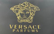 Load image into Gallery viewer, Versace Parfums Womens Black Gold-Tone Detachable Chain Strap Crossbody Purse
