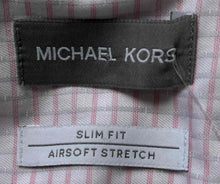 Load image into Gallery viewer, Michael Kors Mens Multicolor Plaid Slim Fit Non Iron Dress Shirt Sz L 16.5 32/33
