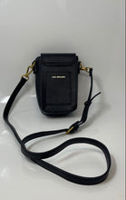 Load image into Gallery viewer, Like Dreams Womens Black Gold Ring Adjustable Strap Mini Crossbody Bag
