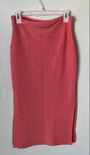 Load image into Gallery viewer, Bebe Womens Orange Textured Pull-On Side Slit Maxi Skirt Size Medium
