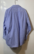 Load image into Gallery viewer, Tommy Hilfiger Mens Blue White Striped Cotton Long Sleeve Dress Shirt Size 16.5
