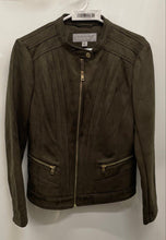 Load image into Gallery viewer, Marc New York Womens Green Nappa Long Sleeve Pleated Full-Zip Jacket Size M
