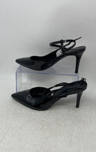 Load image into Gallery viewer, Calvin Klein Womens Ginelly-R Black Leather Stiletto Ankle Strap Heels Size 8.5M

