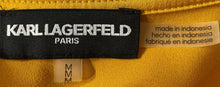 Load image into Gallery viewer, Karl Lagerfeld Womens Yellow Long Sleeve Button Front Blouse Top Size M

