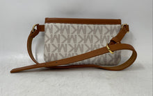 Load image into Gallery viewer, Michael Kors Womens Beige Brown Monogram Leather Trim Zipper Fanny Pack Belt Bag
