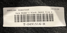 Load image into Gallery viewer, Zara Womens Black Dark Wash Stretch Pockets Denim Straight Leg Jeans Size 6
