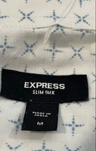 Load image into Gallery viewer, Express Mens White Print Slim 1MX Long Sleeve Collared Button-Up Shirt Size M
