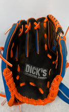 Load image into Gallery viewer, Dick&#39;s Blue Orange Adjustable Beginners 5 Finger Baseball Gloves
