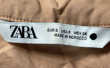 Load image into Gallery viewer, Zara Womens Beige Cotton Long Sleeve Collared Regular Fit Button-Up Shirt Size S
