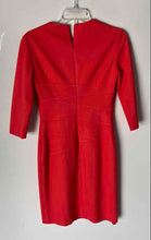 Load image into Gallery viewer, Hugo Boss Womens Coral 3/4 Sleeve Crew Neck Back Zip Sheath Dress Size 4
