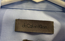 Load image into Gallery viewer, Calvin Klein Mens Light Blue Long Sleeve Collared Dress Shirt Size 17 34/35
