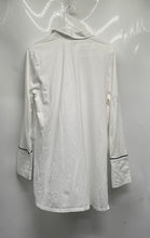 Load image into Gallery viewer, Chico's Womens White Black Collared Long Sleeve Button-Up Tunic Shirt Size 1
