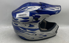 Load image into Gallery viewer, TCMT Unisex HY601 Blue &amp; Gray Printed Cushioned Motorcycle Helmet Size XL
