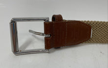 Load image into Gallery viewer, Cole Haan Mens Brown Leather Trim Tubular Stretch Adjustable Buckle Woven Belt
