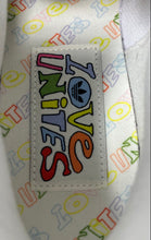 Load image into Gallery viewer, Adidas Mens Forum Low White Sunburst Print Love Unites Sneaker Shoes Size 7.5
