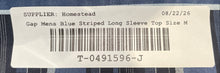 Load image into Gallery viewer, Gap Mens Blue Striped Long Sleeve Collared Fitted Premium Dress Shirt Size M

