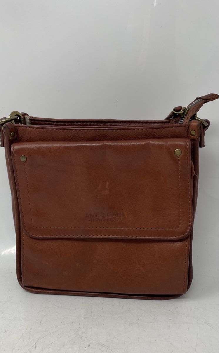 American Angel Womens Brown Leather Adjustable Strap Crossbody Purse