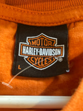 Load image into Gallery viewer, Harley-Davidson Mens Orange Jamaica Crew Neck Short Sleeve Pullover T-Shirt Sz L
