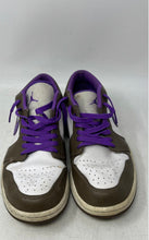 Load image into Gallery viewer, Nike Mens Air Jordan 1 Low 553558-215 White Brown Purple Sneakers Shoes Sz 10.5
