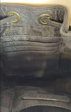 Load image into Gallery viewer, Michael Kors Womens Black Leather Adjustable Strap Drawstring Crossbody Bag
