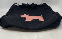 Load image into Gallery viewer, My Flat In London Womens Black Pink Dog Quilted Inner Pockets Tote Bag
