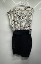 Load image into Gallery viewer, Express Womens Black White Animal Print Sleeveless Bodycon Dress Size M With Tag
