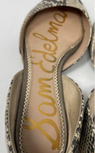 Load image into Gallery viewer, Sam Edelman Womens Rodney Gray Black Snakeskin Print D&#39;Orsay Flats Shoes Sz 5.5
