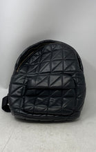 Load image into Gallery viewer, Zara Womens Black Gold Adjustable Shoulder Strap Quilted Backpack
