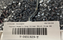Load image into Gallery viewer, Express Womens Gray Silver Sequin Pull On Elastic Waist Mini Skirt Size XS
