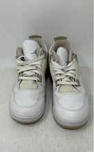 Load image into Gallery viewer, Nike Kids Air Jordan 4 487725-118 White Leather Lace-Up Sneakers Shoes Size 2.5Y

