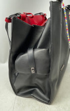 Load image into Gallery viewer, Steve Madden Womens Black Leather Inner Pockets Double Handle Tote Purse
