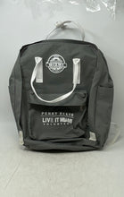 Load image into Gallery viewer, Perry Ellis Womens Gray White Zipper Adjustable Strap Inner Pocket Backpack

