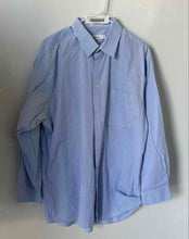 Load image into Gallery viewer, Calvin Klein Mens Light Blue Plaid Cotton Long Sleeve Dress Shirt Size 17
