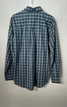 Load image into Gallery viewer, Chaps Mens Green Blue Plaid Long Sleeve Easy Care Button-Up Shirt Size Medium
