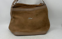 Load image into Gallery viewer, Land Womens Brown Suede Adjustable Strap Lined Drawstring Shoulder Bag
