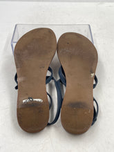 Load image into Gallery viewer, Authentic Tory Burch Womens Leticia Blue Brown Thong Sandals Size 6.5M Worn
