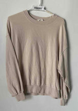Load image into Gallery viewer, H&amp;M Womens Beige Long Sleeve Crew Neck Oversized Pullover Sweatshirt Size Small
