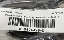 Load image into Gallery viewer, Timberland Boys Gray Blue Round Toe Lace-Up Ankle Combat Boots Size 4
