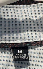 Load image into Gallery viewer, Kenneth Cole Mens Charcoal Dark Gray Printed Slim Fit Button-Up Shirt Size M
