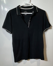 Load image into Gallery viewer, Armani Exchange Mens Black Short Sleeve Collared Polo Shirt Size Small
