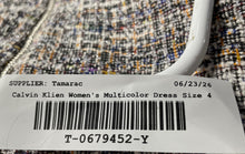 Load image into Gallery viewer, Calvin Klein Womens Multicolor Back Zipper Short Sleeve Shift Dress Size 4
