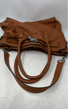 Load image into Gallery viewer, Michael Kors Womens Hamilton Brown Leather Double Handle Charm Satchel Bag
