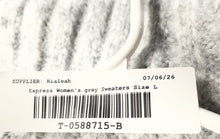 Load image into Gallery viewer, Express Womens Gray Knit Long Sleeve Crew Neck Rhinestone Pullover Sweater Sz L
