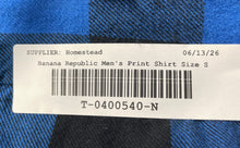 Load image into Gallery viewer, Banana Republic Mens Blue Black Check Printed Standard Fit Button-Up Shirt Sz S
