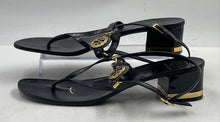 Load image into Gallery viewer, Authentic Tory Burch Womens Black Block Heel Slingback Sandals Size 10 M Damaged
