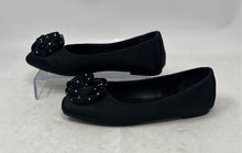 Load image into Gallery viewer, NY&amp;C Womens Black Rhinestone Square Toe Flat Heel Slip-On Ballet Flats Size 6
